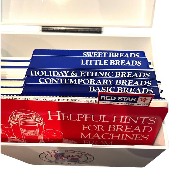 VTG Red Star Recipe Club Welbilt Bread Machine Recipe Cards & Recipe Box Indexed - Picture 2 of 7